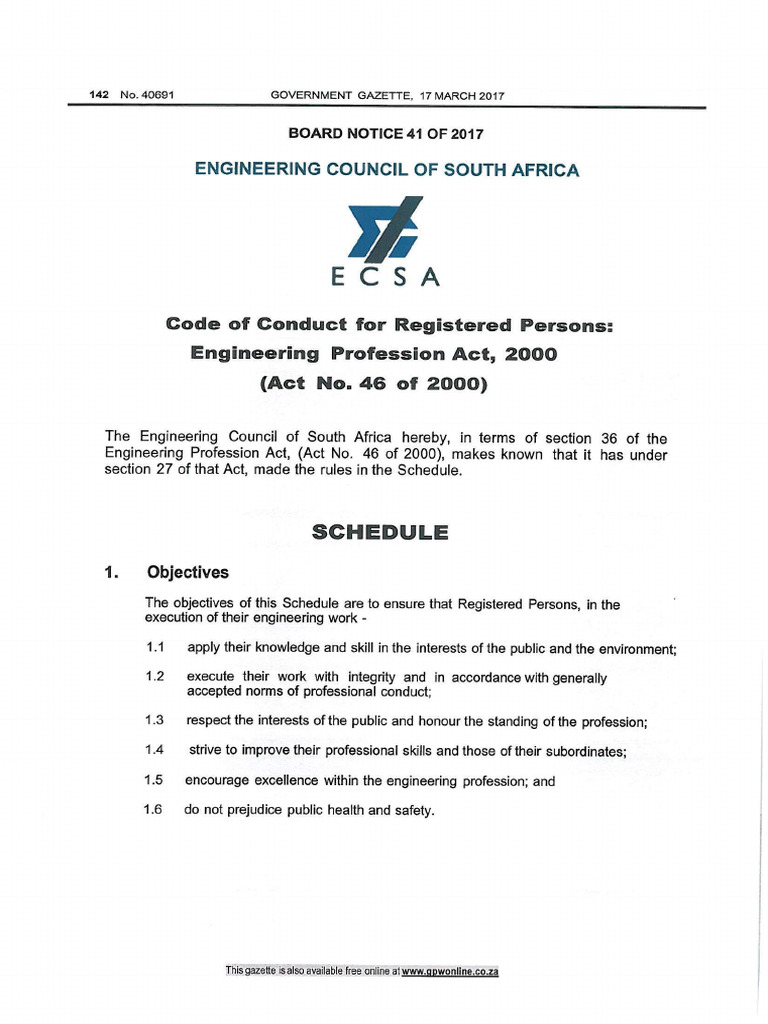ECSA Code of Conduct | PDF