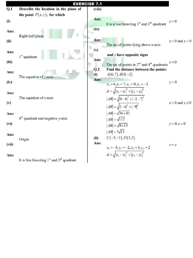 9th Math Notes 7.1 | PDF