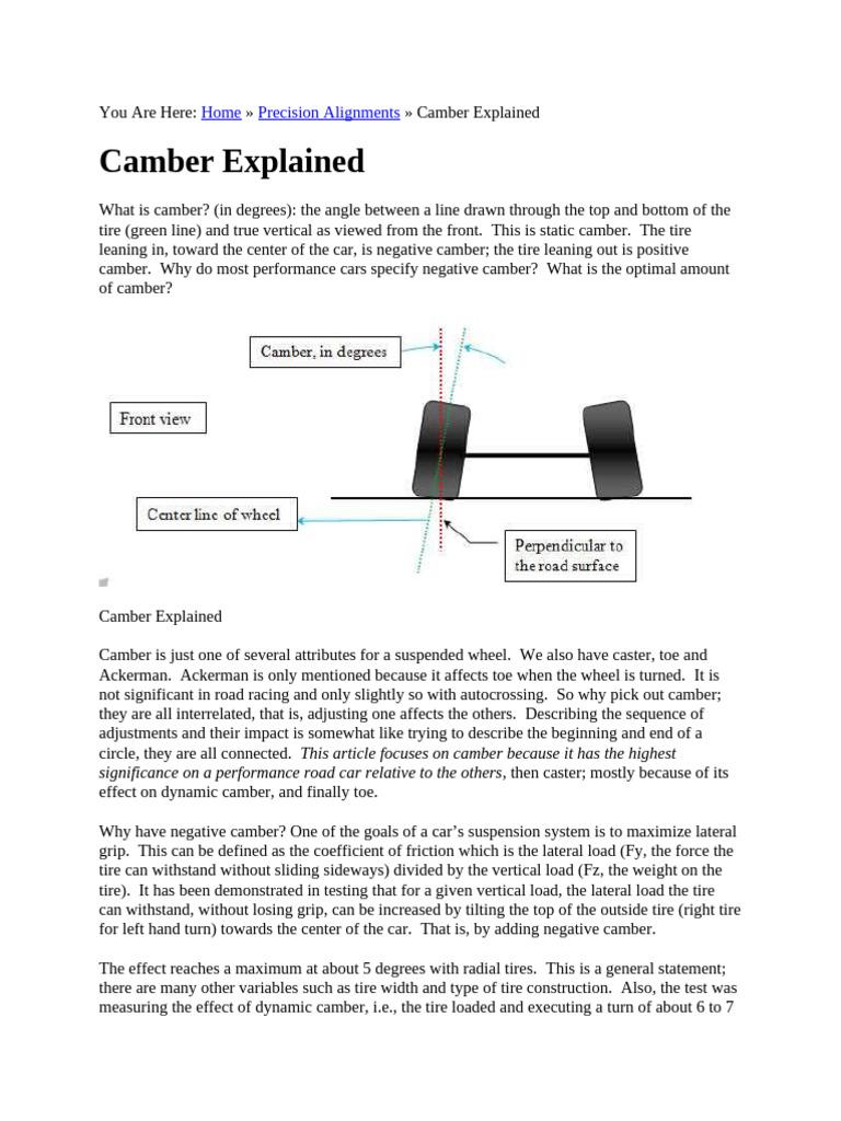 Understanding Camber Angles in Cars | PDF | Tire | Transportation ...