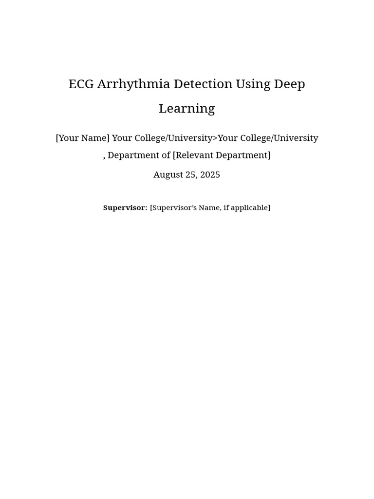 Deep Learning for ECG Arrhythmia Detection | PDF | Heart | Physiology