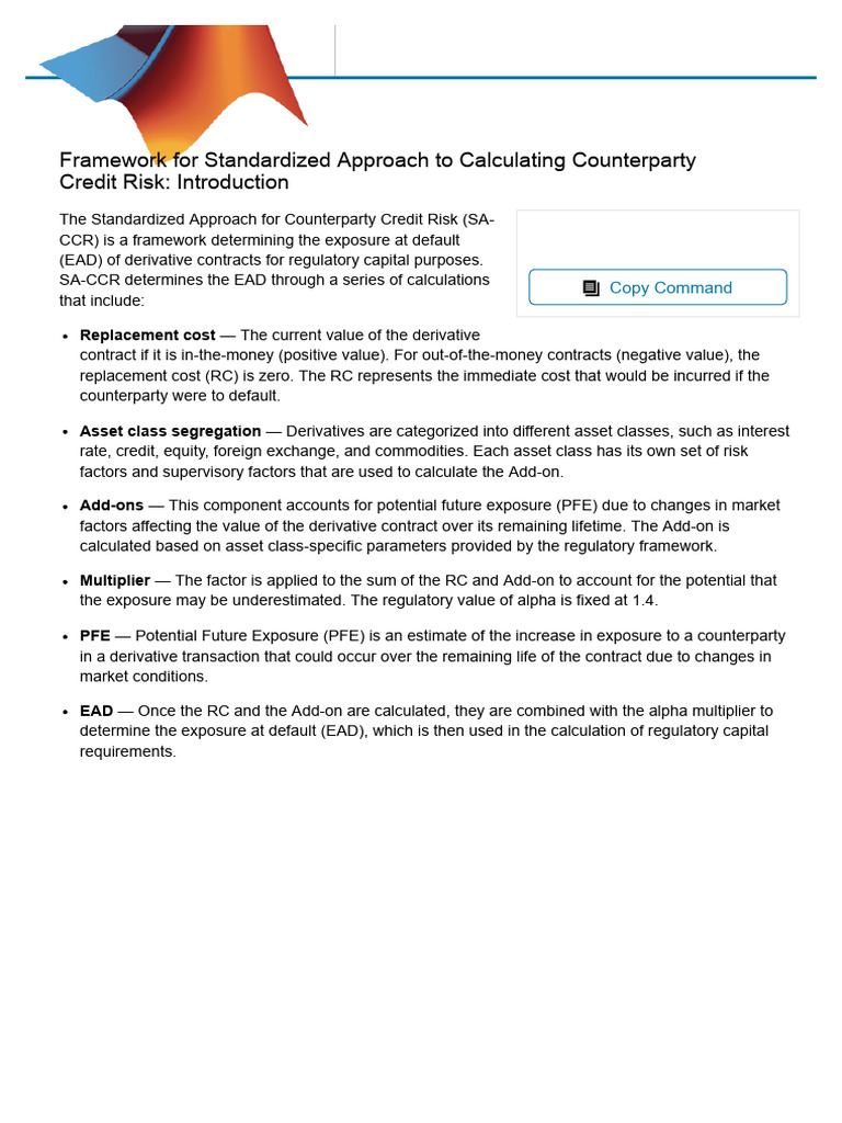 Framework For Standardized Approach To Calculating Counterparty Credit ...