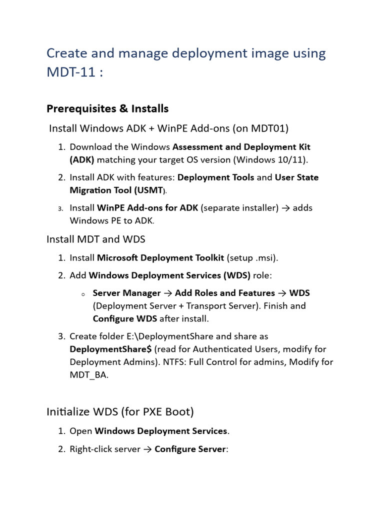 MDT Setup for Windows Server 2022 | PDF