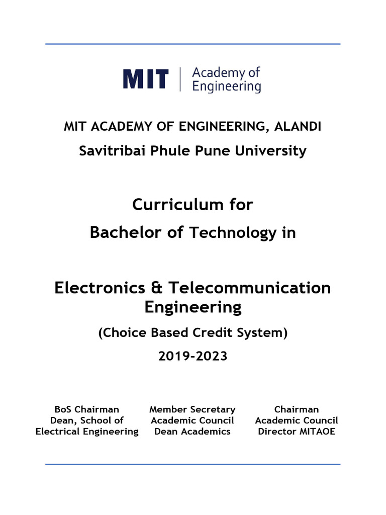 B.Tech Curriculum: Electronics & Telecom | PDF | Engineering | Internet ...
