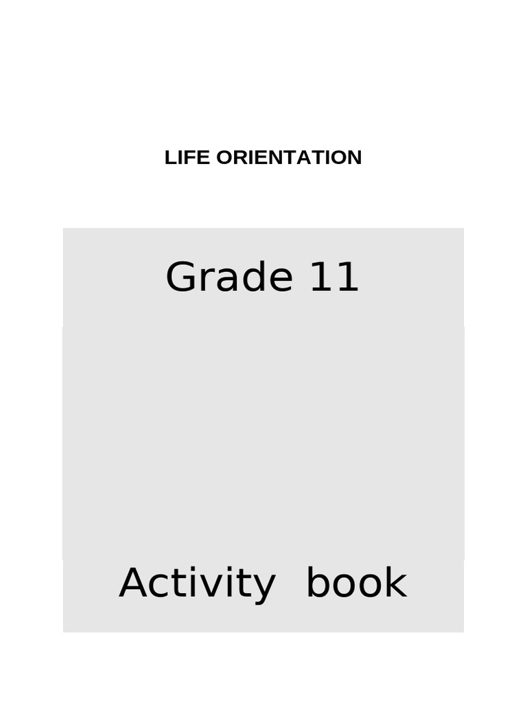 Life Orientation Answer Key for Grade 11 | PDF | Adolescence | Learning