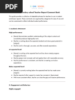 Editable Comments for Student Reports | PDF | Reading Comprehension ...