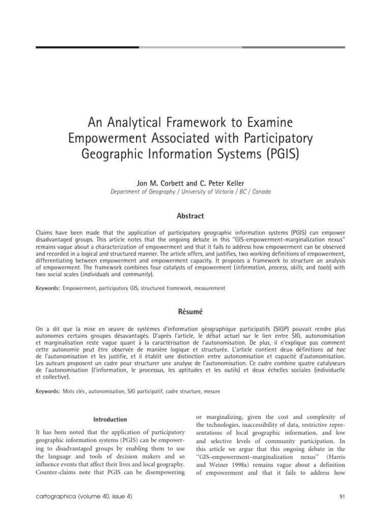 Empowerment Framework for PGIS Analysis | PDF | Empowerment ...