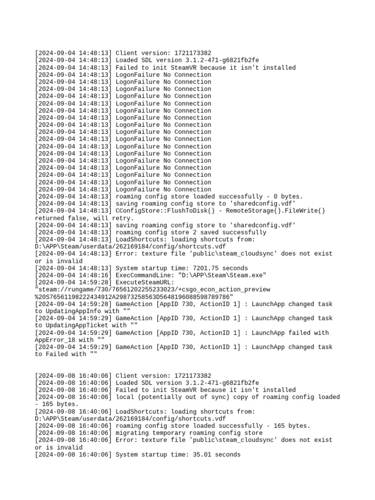 Steam Client Log Errors and Issues | PDF | Computer Architecture | Software