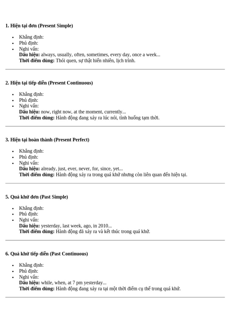 12 Tense | PDF