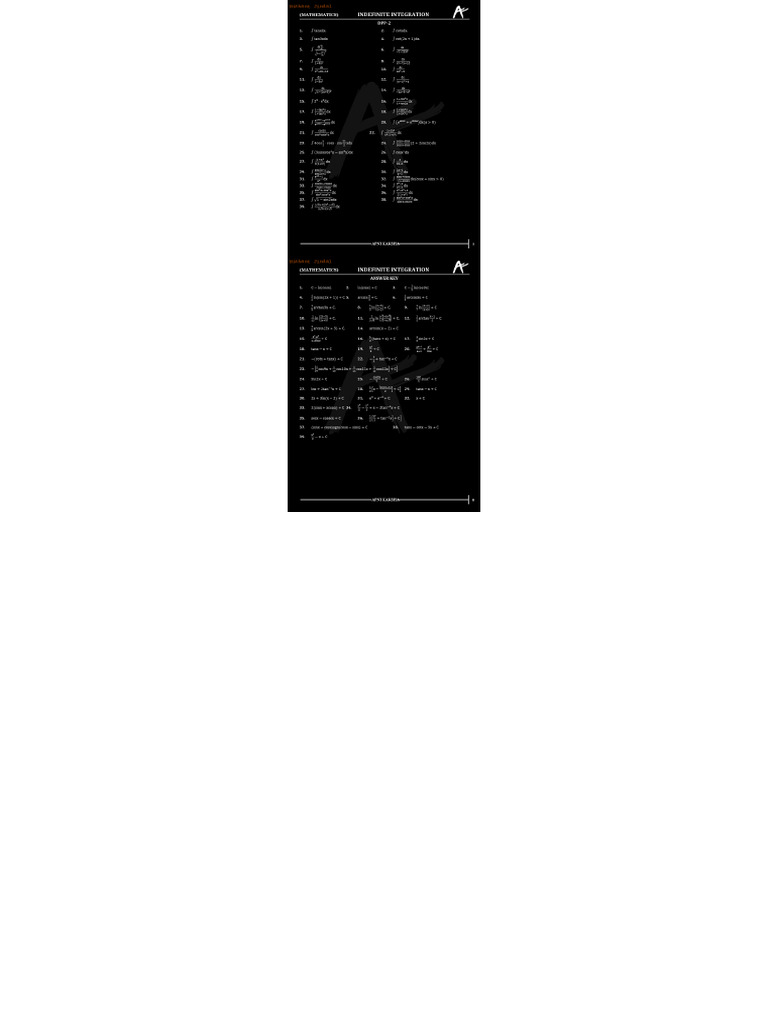 DPP - 02 - Indefinite Integration NJ - 247 - Pro | PDF