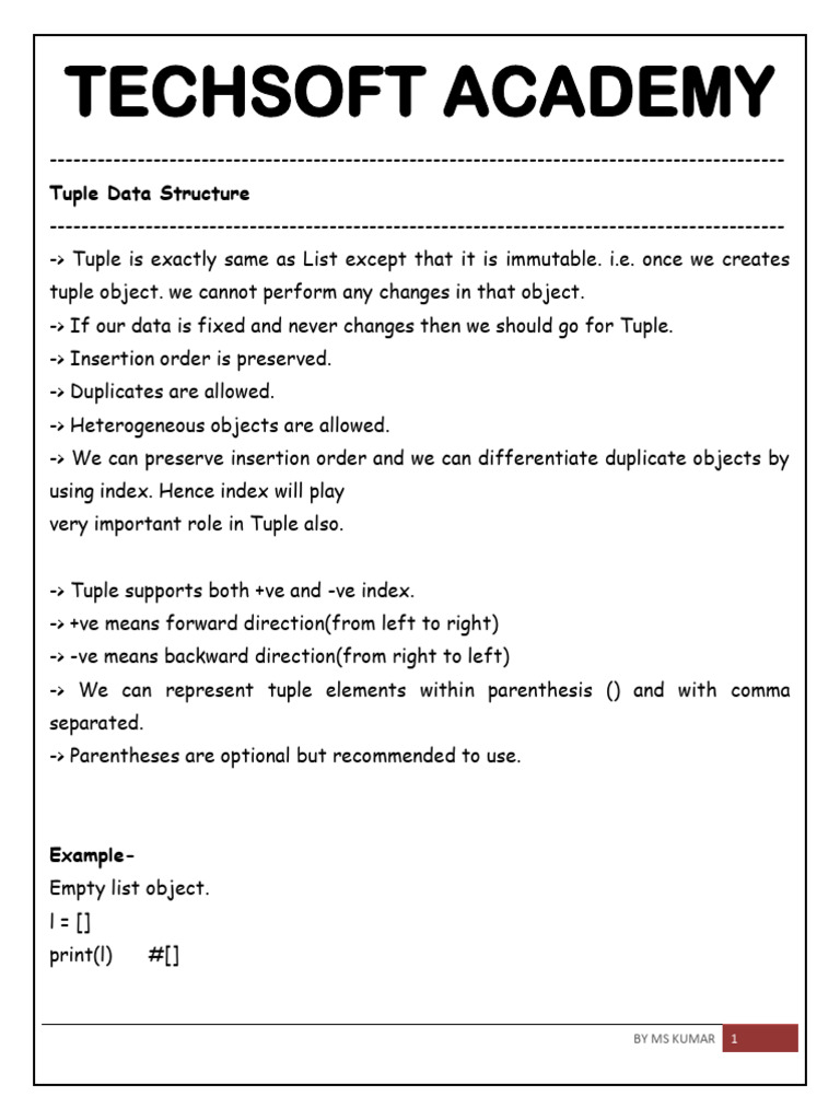 Understanding Tuple Data Structures | PDF | Computer Programming ...