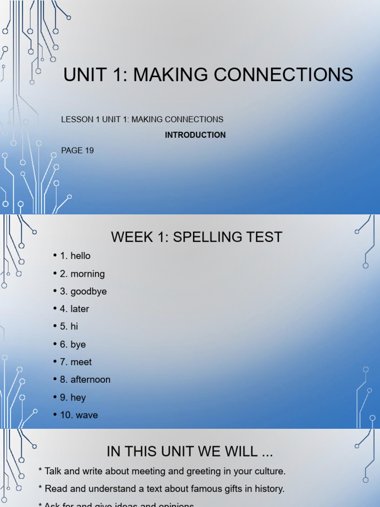 Lesson 1 Introduction Making Connections | PDF