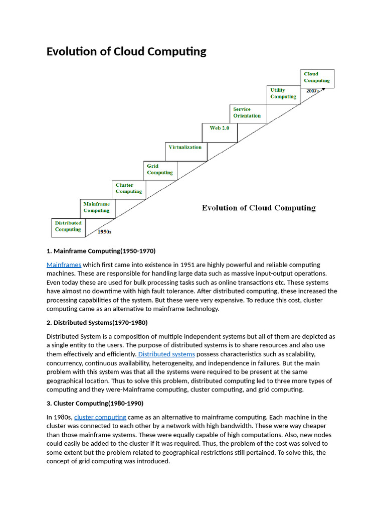 Cluster Computing in Cloud Evolution | PDF | Computer Cluster | Cloud ...