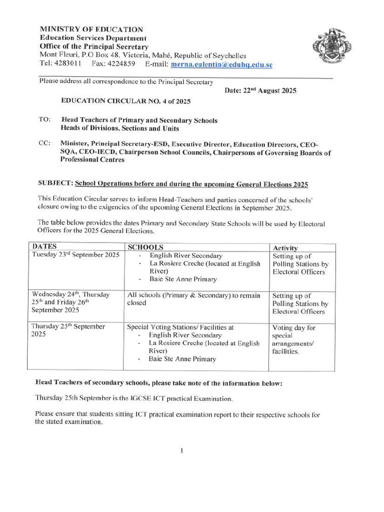 Education Circular No 4 of 2025 - 250822 - 151916 | PDF