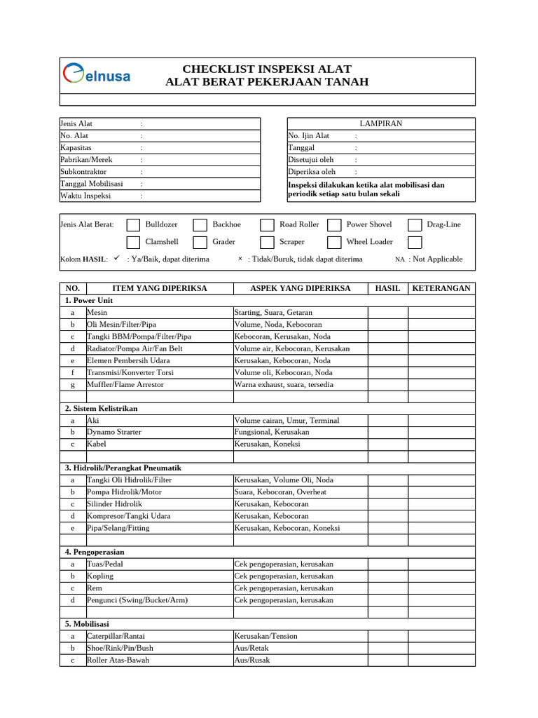Form Inspeksi Alat Native by Phe | PDF