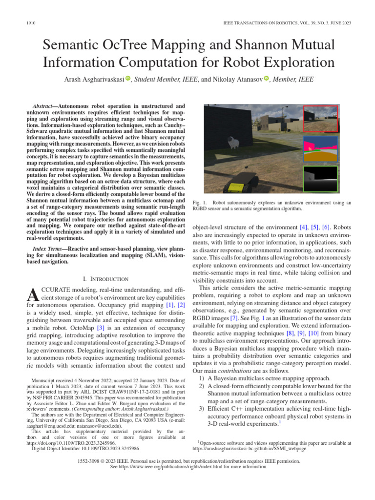 Semantic OcTree Mapping and Shannon Mutual Information Computation For ...