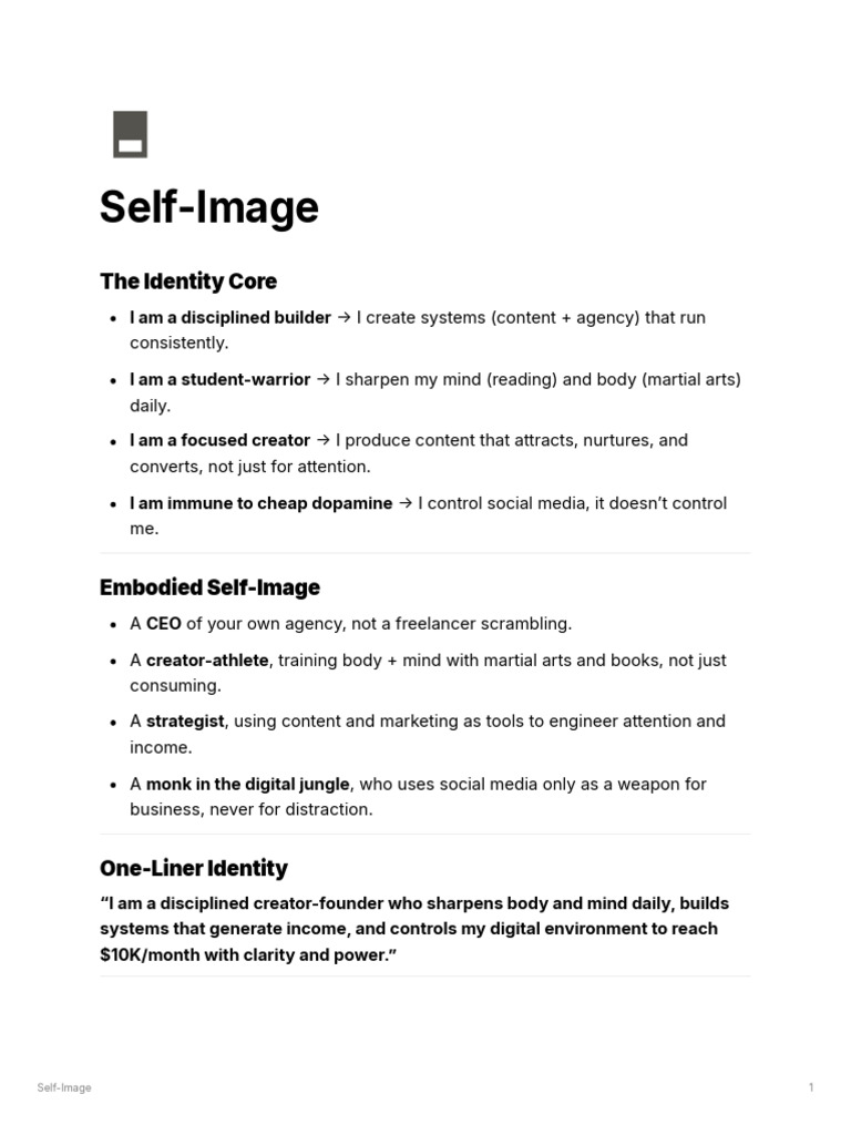 Self Image | PDF