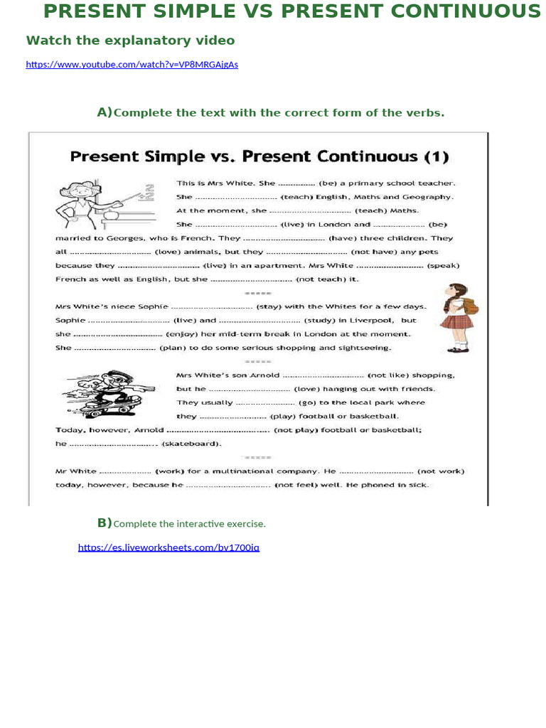 Present Simple Vs Present Continuous 2023 | PDF