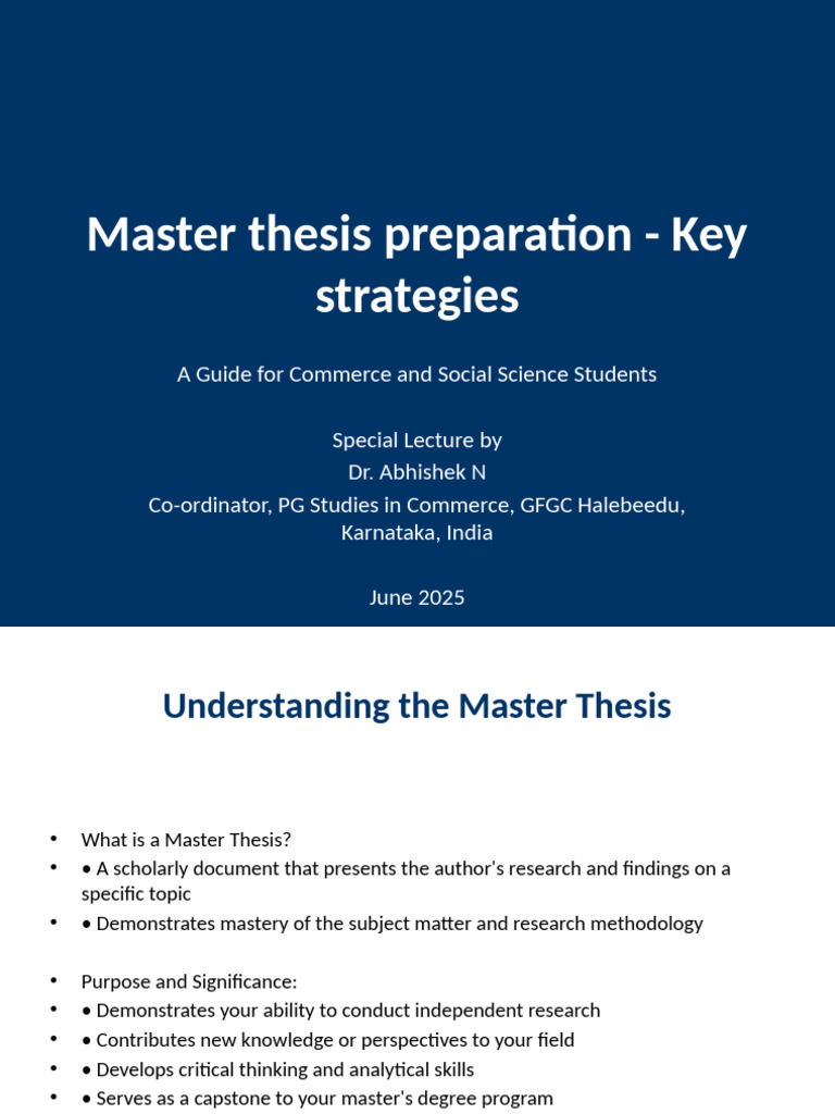 Master Thesis Preparation Guide for Students | PDF | Thesis | Citation