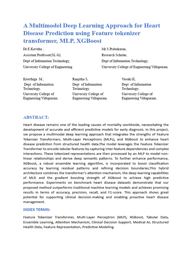 Deep Learning for Heart Disease Prediction | PDF | Deep Learning ...