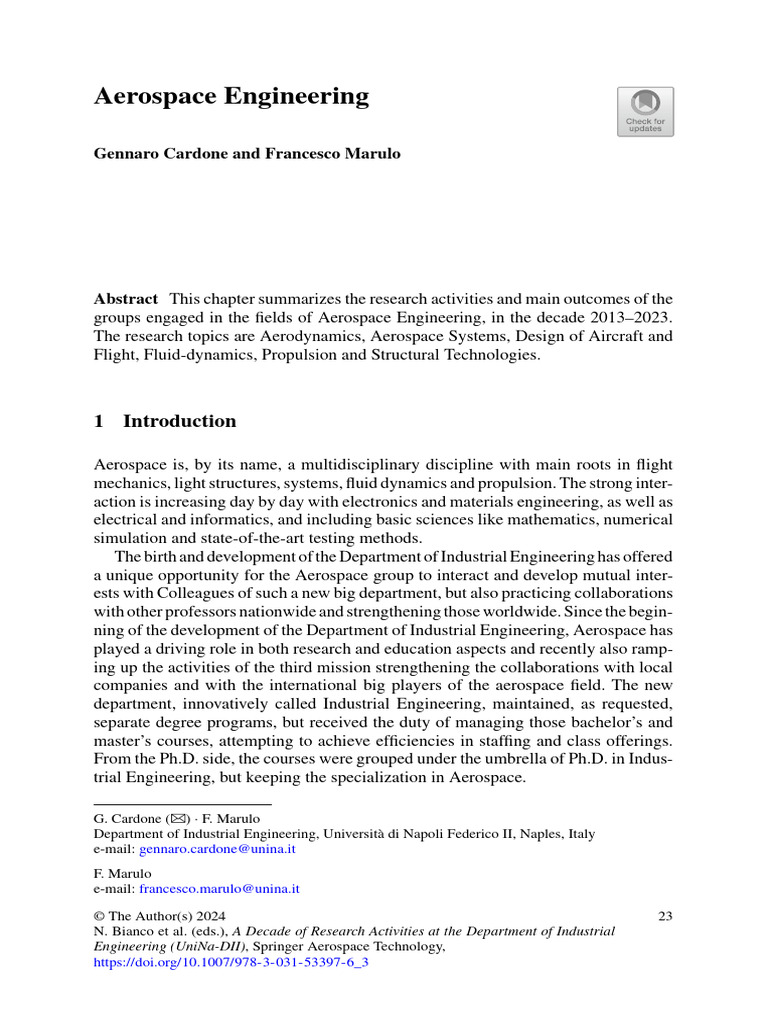 Aerospace Engineering Research Overview | PDF | Fluid Dynamics ...