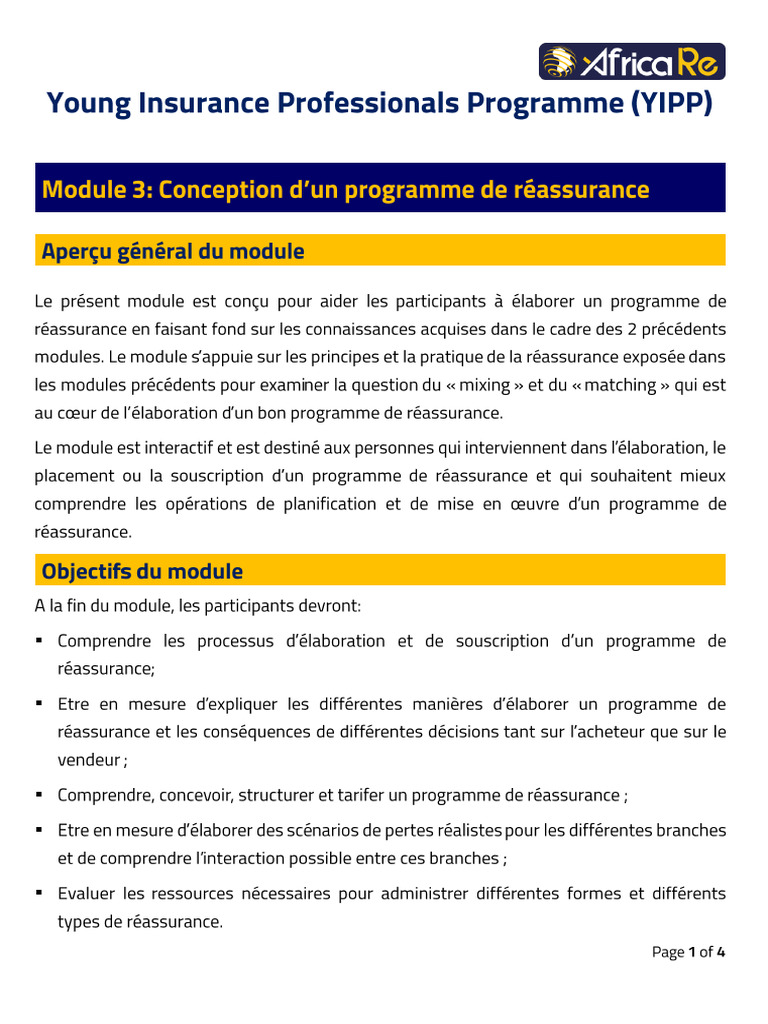 Cours 03 Conception Dun Programme de Réassurance | PDF