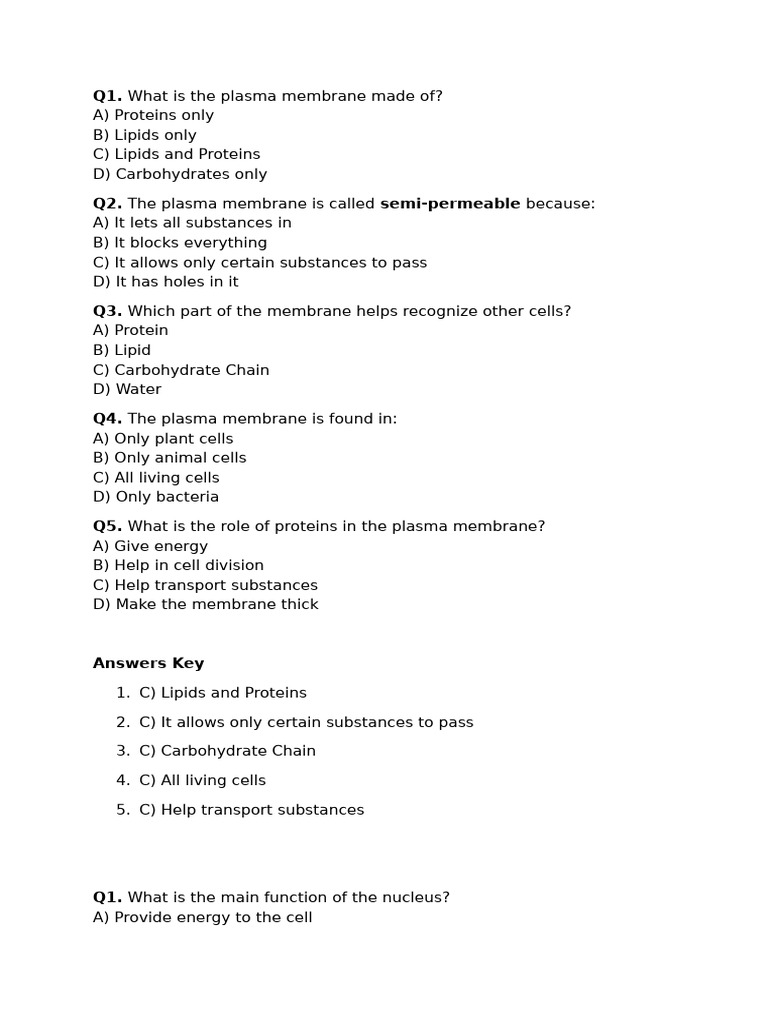 Cell Structure and Function Quiz | PDF | Cell (Biology) | Cytoplasm