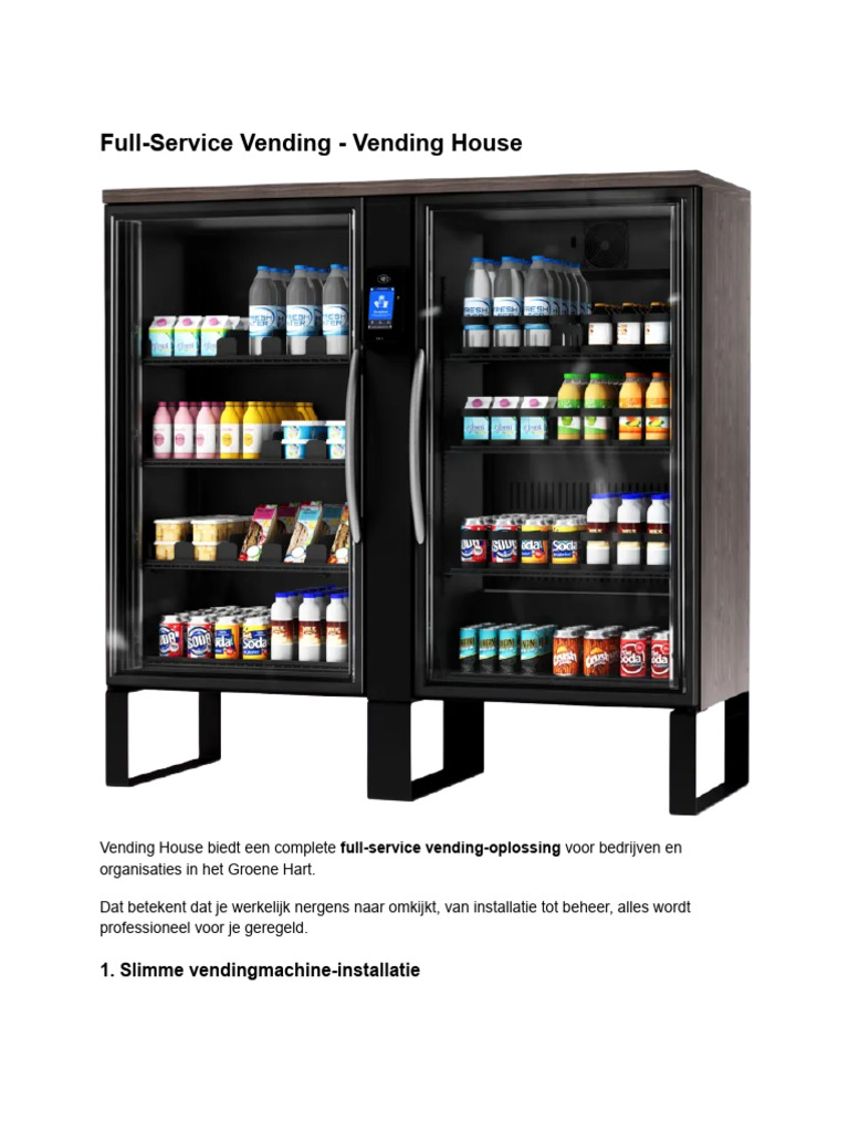 Full-Service Vending - Vending House | PDF