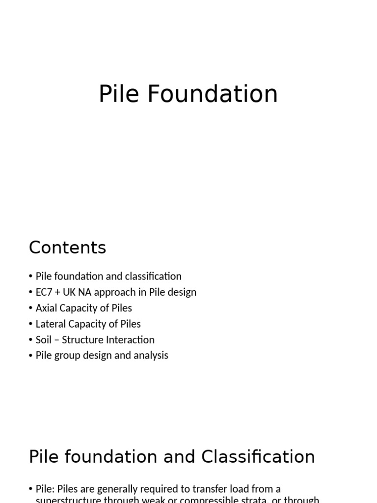 Types of Piles in Foundation Design | PDF | Continuum Mechanics ...