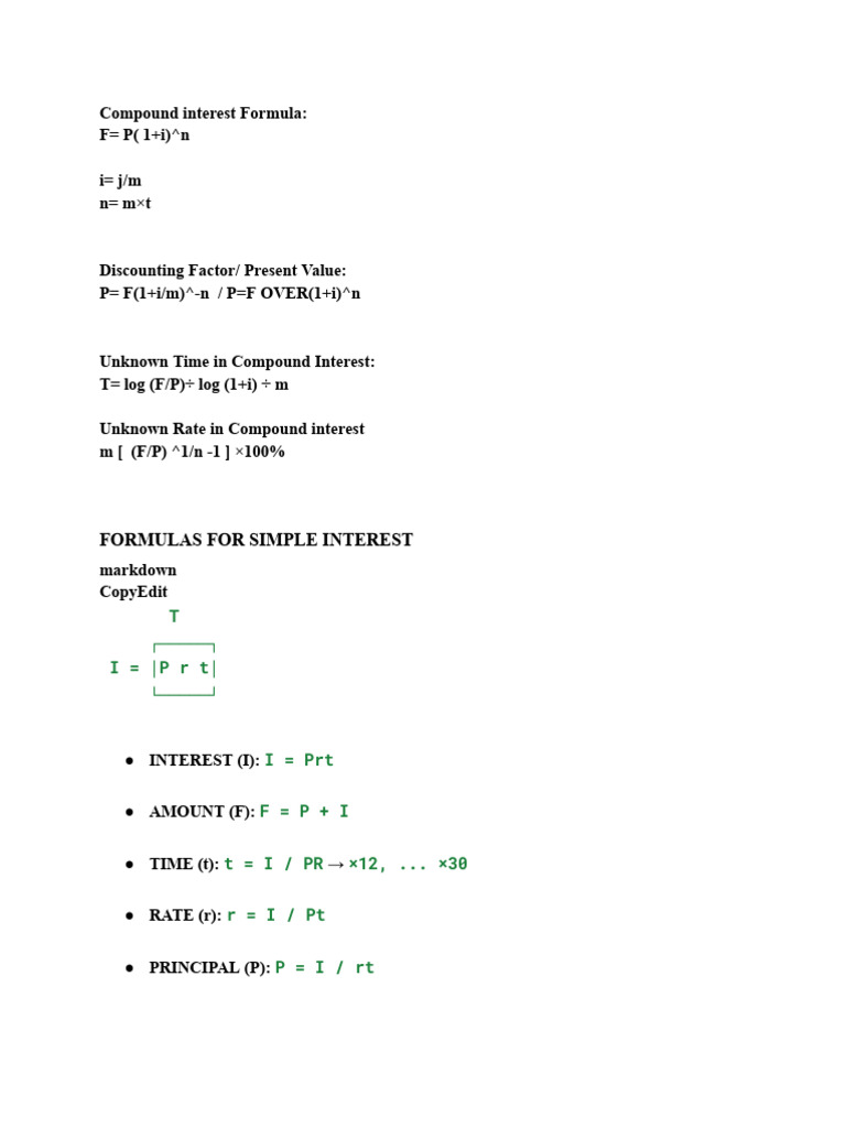 Understanding Interest Formulas | PDF