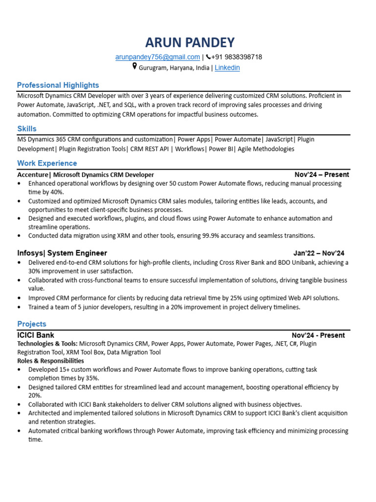 Microsoft Dynamics CRM Developer Profile | PDF | Customer Relationship ...