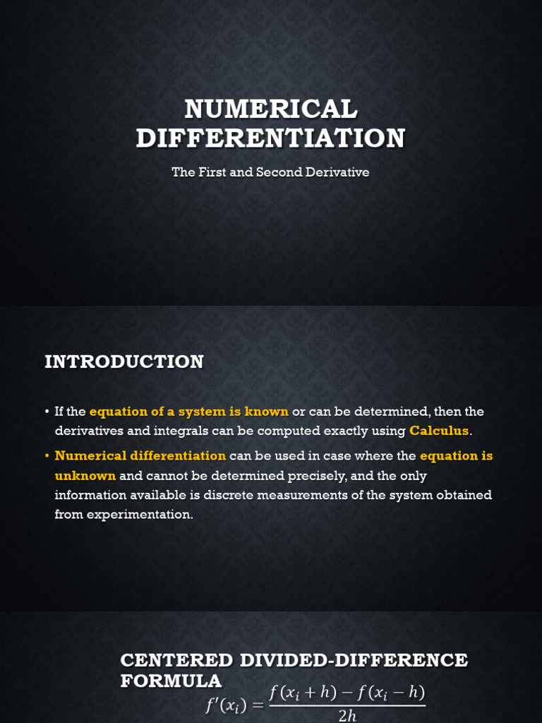 Numerical Differentiation Techniques | PDF | Derivative | Volume