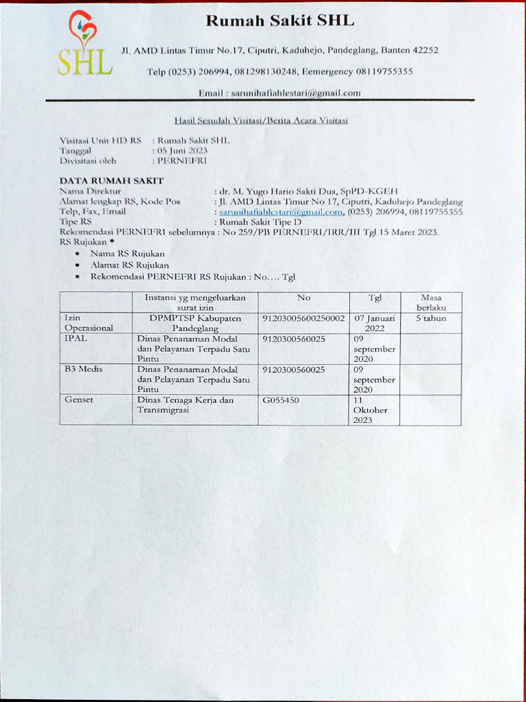 Berita Acara HD SHL | PDF