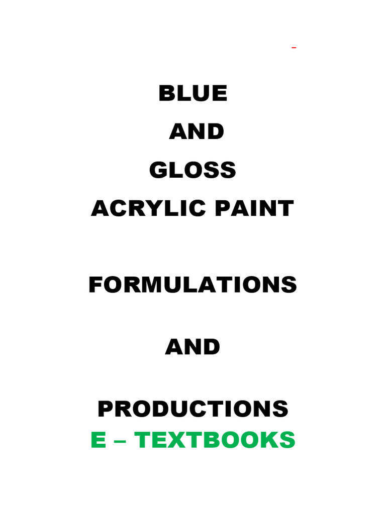 Blue Acrylic Paint Formulation Guide | PDF | Paint | Acrylic Paint