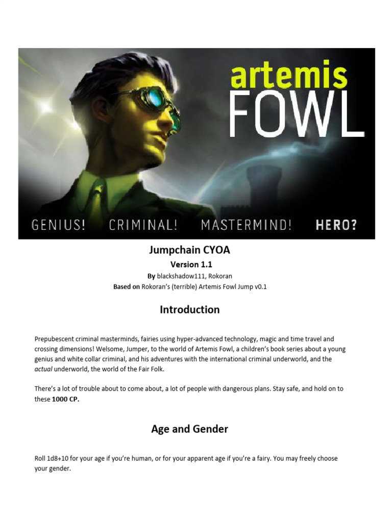 Artemis Fowl Jumpchain Guide | PDF
