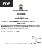RDB Certificate of Enterprise Registration | PDF | Taxes | Value Added Tax