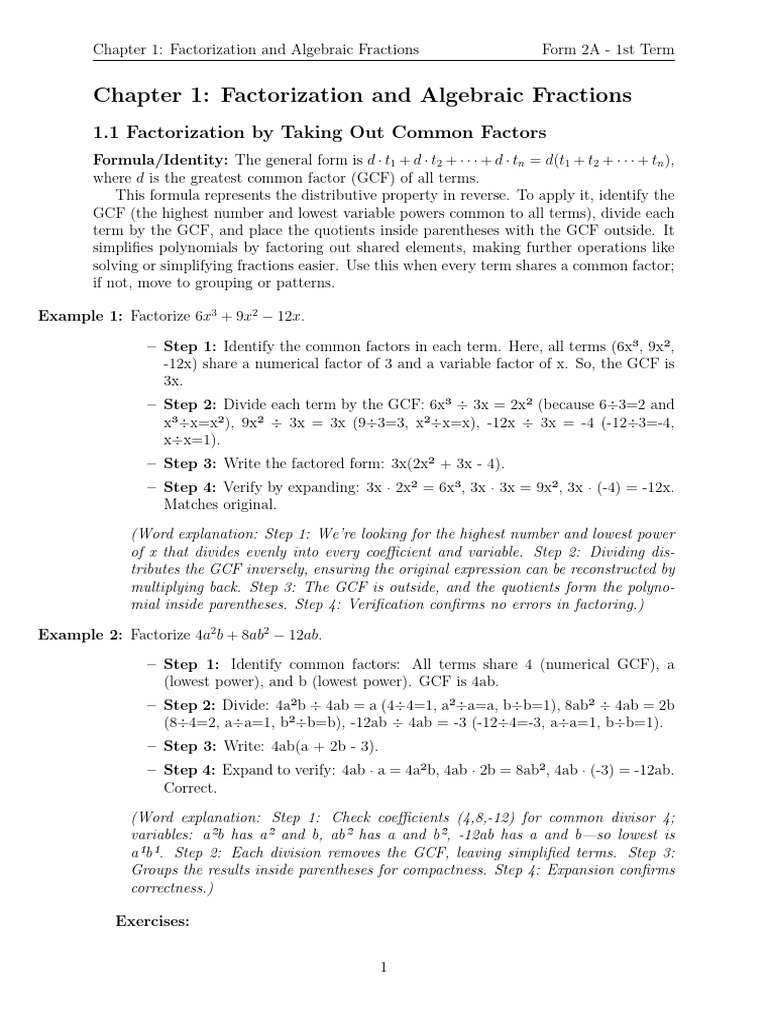 Factorization Techniques in Algebra | PDF | Factorization | Polynomial