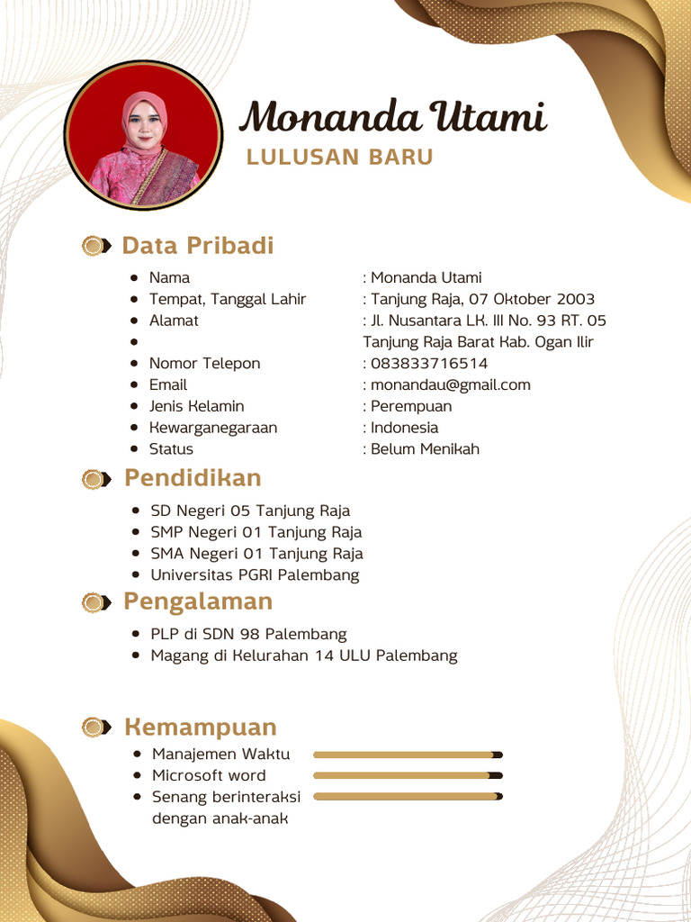 Profil Lulusan Baru Monanda Utami | PDF