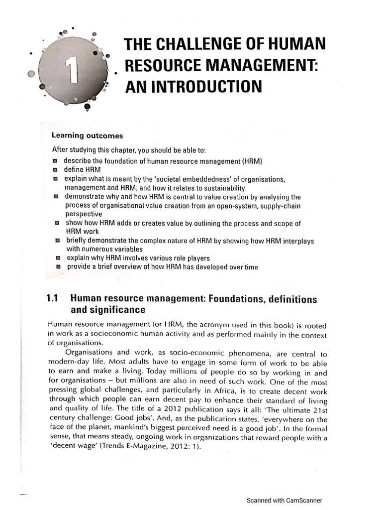 Chapter 1 - The Challenge of Human Resource Management | PDF