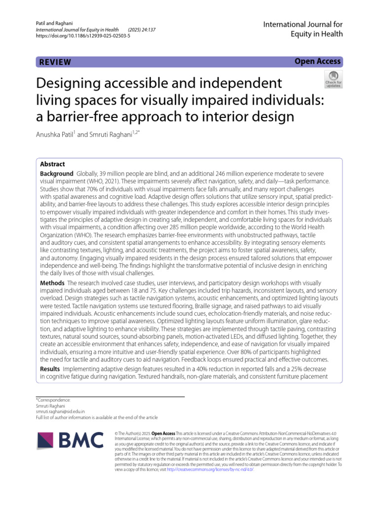 Accessible Interior Design for the Visually Impaired | PDF | Visual ...
