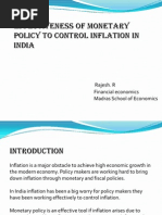 Effectiveness of Monetary Policy To Control Inflation in