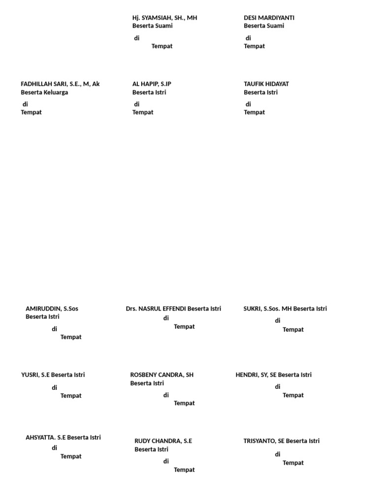 Label Undangan Staf Asn Dan PHTT 2 | PDF