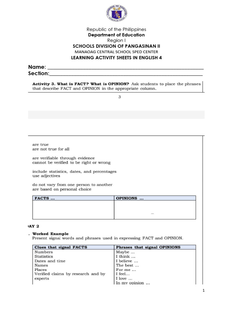 English 4 Learning Activity Sheets | PDF