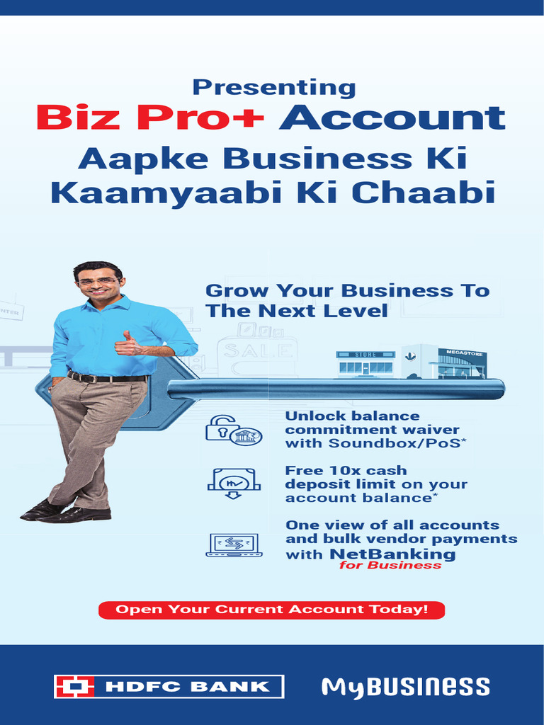 HDFC Biz Pro+ Account Features Overview | PDF