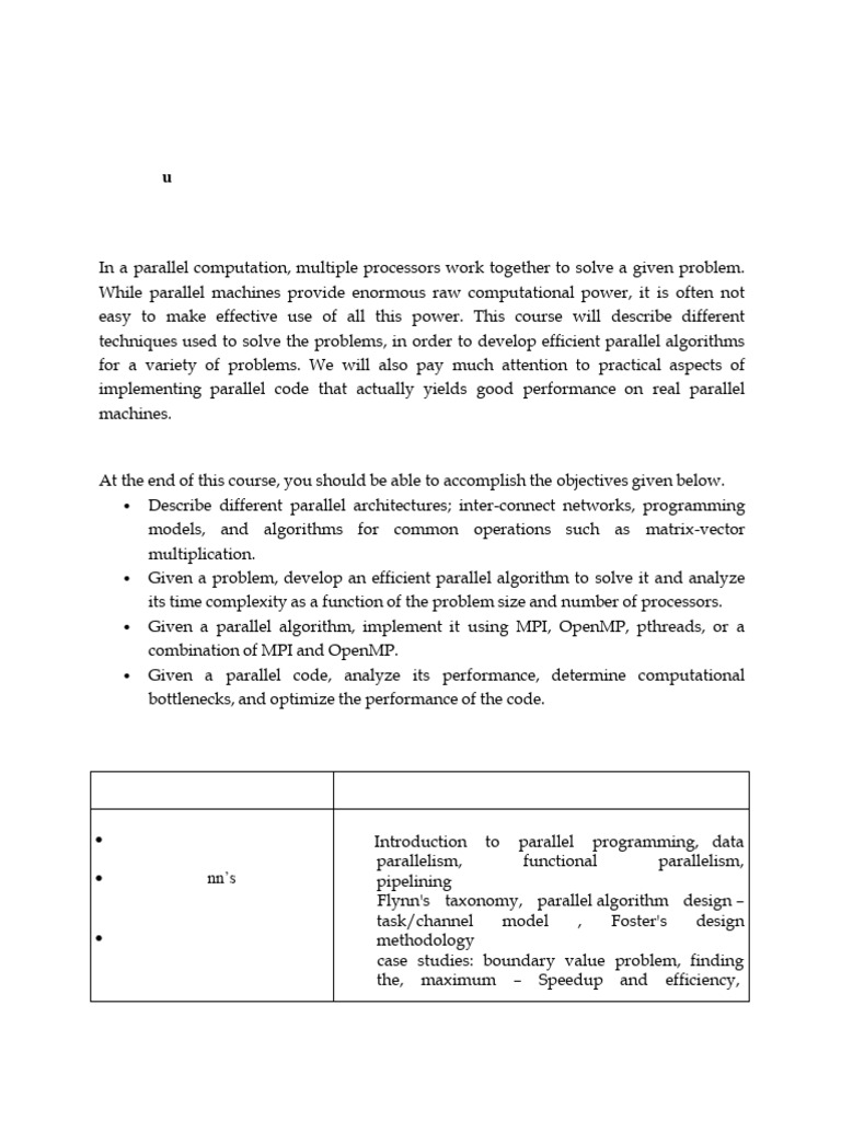 Parallel Computing Course Overview | PDF | Cloud Computing | Database Index