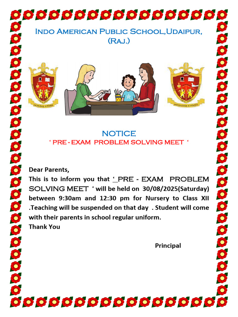 Pre-Exam Problem Solving Meet Notice | PDF