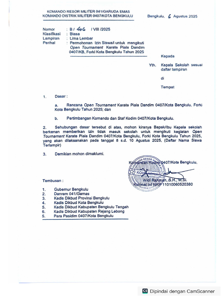 Surat Ijin Ke Sekolah | PDF