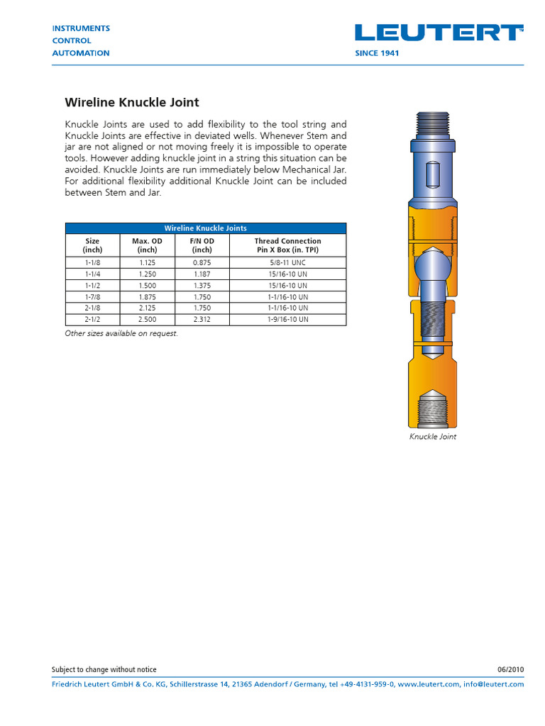 Wireline Knuckle Joint | PDF