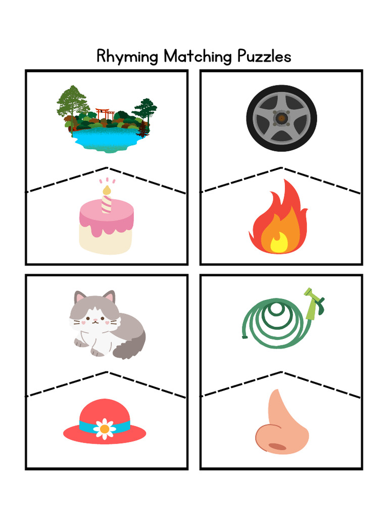 Rhyming Matching Puzzle | PDF