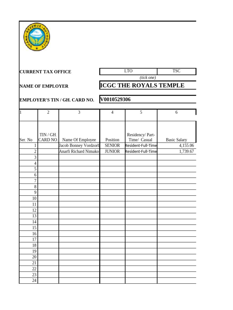 GRA PAYE Schedule 2025 Overview | PDF | Taxes | Factor Income Distribution