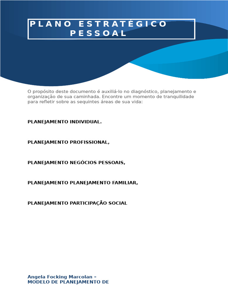 Guia de Planejamento Pessoal e Profissional | PDF